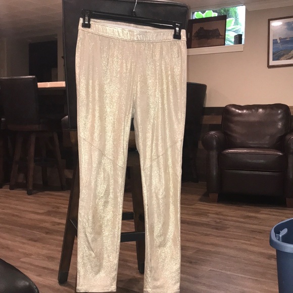 Gold Stretchy Pants - Picture 1 of 3